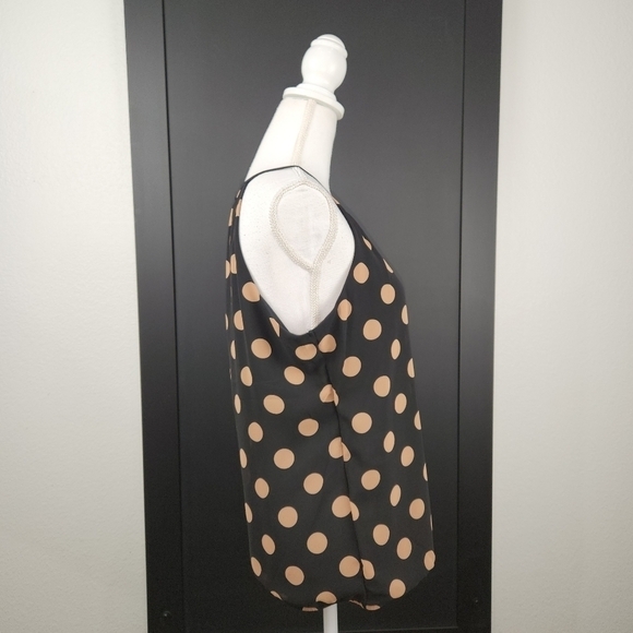 Nwot Express Black & Brown Polka Dot Halter Top Size Medium - Picture 3 of 8